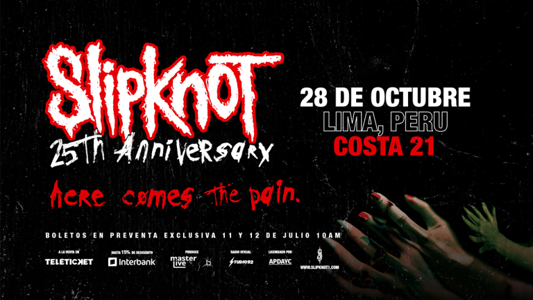 Slipknot en concierto en Lima celebrando su 25 aniversario.